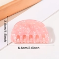 Pink marble texture PVC medium hair claw clip for women, size 6.6cm x 3.8cm - Rosewood Pink (D6-3-1)