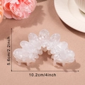 Pince à cheveux marbrée blanche avec design de pétales superposés de 10,2 cm - Grand (10.2cm) / Blanc de Givre