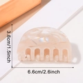 Medium semi-circular hair claw clip in pearlescent light pink finish, size 6.6cm - Smoky Gray (D6-3-6)