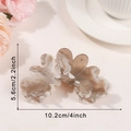 Large brown marble patterned petal hair claw clip made of elegant acetate, 10.2cm wide - Large (10.2cm) / Galaxy Coffee