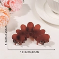 Pince à cheveux pétale française en ambre marron avec dimensions 10,2 cm x 5,6 cm - Grand (10.2cm) / Rouge Haricot