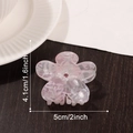 Pinza per capelli a forma di fiore rosa con cristallo centrale e misura di 5 cm - Marmo Rosa Hibiscus