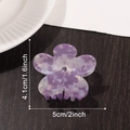 Pinza de pelo flor violeta con centro de cristal y efecto de textura de mármol 5cm - Púrpura Romántico