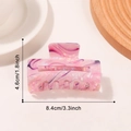 Pinza para el pelo con degradado de mármol rosa en acrílico, medida 8,4 cm x 4,6 cm - Color Fluido Rosa Púrpura (C12-3-14)
