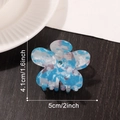Pinza para el pelo con estampado de flores azules y cristal para peinados elegantes - Azul Vidriado