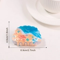 Blue shell-shaped hair claw with Hello Summer print and beach elements pattern - Hello Summer Style (C8-4-8)