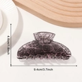 Purple translucent marble pattern hair claw clip with measurements 9.4cm by 4.6cm - Ink Purple