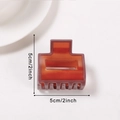 Minimalistische quadratische Bernstein Haarklammer mit dunkelbraunem Rand, transparent - Klein / Kaffee Schildpatt