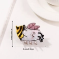 Niedliche Bienen-Haarklammer aus perlmuttweißem Harz mit Maßen 6,4 cm und 4,1 cm - Klein / Zartrosa Geist