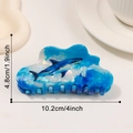 Pinza per capelli a squalo marmo blu, fermaglio in acetato da 10,2 cm stile oceano chic - Stile Squalo dell'Oceano (D1-2-24)
