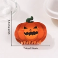 Orangefarbene Halloween Kürbis Haarklammer für Damen mit niedlichem Gesichtsdesign - Leuchtend Oranger Kürbis Stil (C5-1-7)