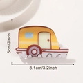 Süße Haarklammer in gelber Wohnmobilform, Camping-Stil, Größe ca. 8,1 cm mal 5 cm - Sonnenlicht Wohnmobil Stil (D11-2-6)