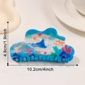 Molla per capelli a forma di razza blu con glitter, misura 10,2 cm di lunghezza - Stile Razza Corallo (D1-2-25)