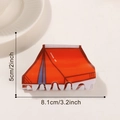 Cartoon Camping Zelt Haarklammer in Rot mit blauen Details für kreative Frisuren - Flammenroter Zelt Stil (D11-2-5)