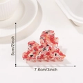 Pinza per capelli in marmo rosa, accessorio in acetato, misura 7,6 cm x 5 cm - Mix Rosso Rosa