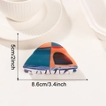 Creative blue and orange tent shaped hair claw clip for camping enthusiasts 8.6cm length - Blue Orange Tent Style (b2)
