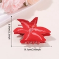 Elegant red lily flower hair claw clip with white speckled texture, 9.1cm width size - Bright Red