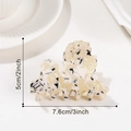 Pinza per capelli a cucciolo giallo crema con macchie di inchiostro nero e misura 7,6 cm - Crema di Latte Macchiata