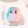 Pince à cheveux fantôme holographique mignonne avec dégradé pailleté, largeur 6,6 cm - Fantôme Bonbon (D6-2-5)