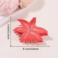 Elegant lily flower hair claw clip in vibrant red with glossy acrylic finish - Dark Red