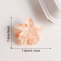 Orange marble pattern plumeria flower hair claw clip in translucent acrylic material - L / Sunset Orange (D16-2-6)