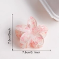 Pink and white watercolor flower hair claw clip with 3-inch size measurements - L / Cherry Blossom Pink (D16-2-4)