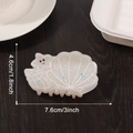Pince à cheveux coquillage féerique avec étoile et paillettes sur clip en acrylique - Coquillage Blanc Clair De Lune