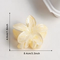 Pale yellow frangipani flower hair claw clip with shimmer finish, 3.3 inch length - L / Marigold (D16-2-7)