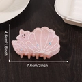 Pince à cheveux rose en résine avec motif coquillage et étoile de mer de 7,6 cm - Coquillage Rose Doux
