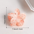Pink marble floral hair claw clip in plumeria shape with 7.9cm width dimensions - L / Peach Pink (D16-2-9)