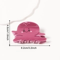 Pince à cheveux pieuvre rose violette avec visage mignon et dimensions du produit - Poulpe Violet