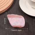 Pinza per capelli rosa a forma di conchiglia con finitura perlata e dettagli blu - Stile Conchiglia / Conchiglia Rosa Morbida