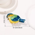 Colorful bird hair claw clip in yellow and green acetate finish measuring 9.1cm long - 【rainbow Sparrow】b2