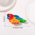 Parrot shaped hair claw clip in vibrant multicolor acetate with feather texture detail - Colorful Parrot
