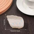 Pince à cheveux nacre blanche motif coquillage avec points bleus et taille de 7,9 cm - Conque Blanc Clair De Lune