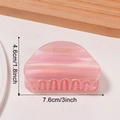 Pink sunset gradient hair claw clip with pearlescent finish and 7.6cm semi-circle design - Peach Twilight