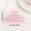Macaron pink pearl hair claw clip with gradient glitter texture and size dimensions - Misty Purple (C10-2-12)