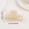 Molla per capelli crema traslucida con glitter e dimensioni 8,7 cm di lunghezza - Tè Denso (C10-2-14)