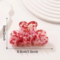 Rote Marmor-Tintenmuster-Haarklammer aus Acetat für Damen, Größe 8,9 cm x 5 cm Maße - Erröten Rot