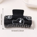 Glitzernde schwarze Halloween-Geisterhaarklammer für Damen, Breite 8,4 cm für langes Haar - Schwarzer Geist (C15-2-12)