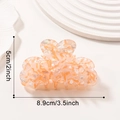 Orange marble textured hair claw clip for women, size 8.9cm by 5cm for hair styling - Orange Mist