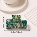 Molla per capelli 8,4 cm in acetato con trama marmo verde e motivo a onde d'acqua lucido - Verde Scuro