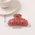 Pinza para el cabello náutica de resina con estampados de estrellas de mar y conchas - Coral Rojo (D15-1-22)