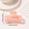 Pink marble texture claw clip with glitter water ripple pattern for women hair styling - Peach Pink
