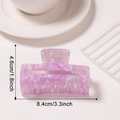 Pinza per capelli viola marmorizzata con riflessi scintillanti, 8,4cm per 4,6cm - Viola Fumoso