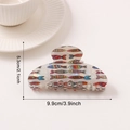 Ocean theme large acetate hair claw clip with colorful fish pattern and pearl finish - Colorful Fish Group (D15-1-20)