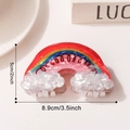 Rainbow cloud hair claw clip made of colorful acetate with 8.9cm size dimensions - Silver Rainbow (D20-4-5)