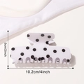 Polka dot hair claw clip in white and black, 4 inch size for medium long hair - White with Black Polka Dots