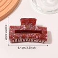Sparkly red marble hair claw clip with fine glitter and 8.4cm dimensions for women - Laser Brown