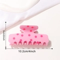 Pinza per capelli rosa con pois rossi dal design vintage e finitura lucida da donna - Base Rosa Punti Rossi